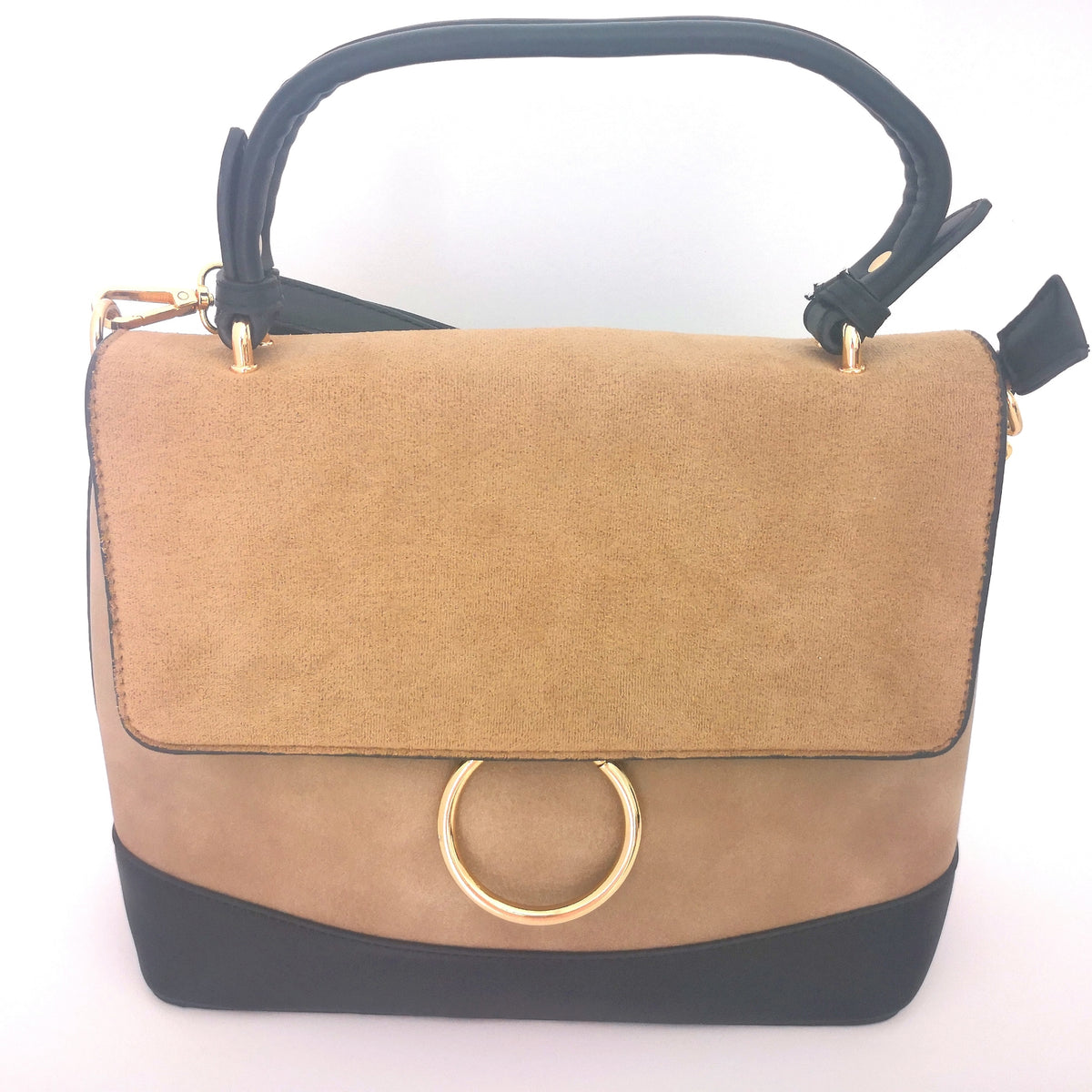 Bolso marron hotsell y negro